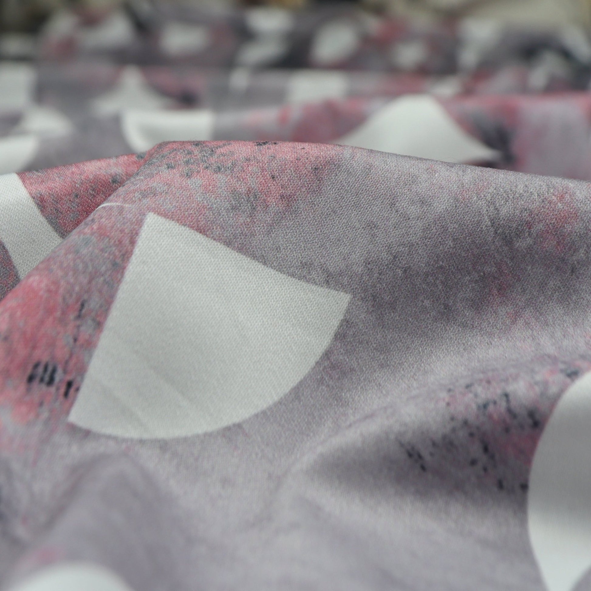 Abstract Mosaic Satin Fabric - Kapaas