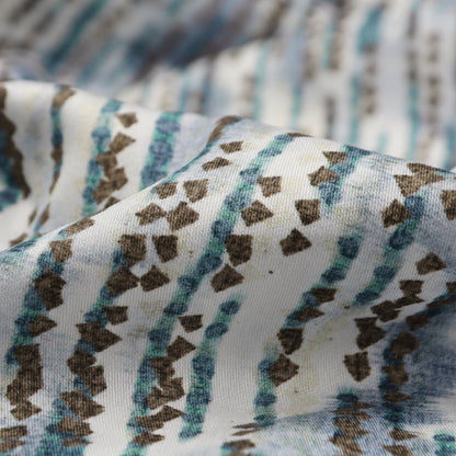 Abstract Stripe Satin Fabric - Kapaas