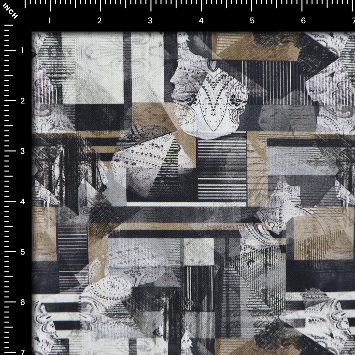 Abstract Textural Satin Fabric - Kapaas