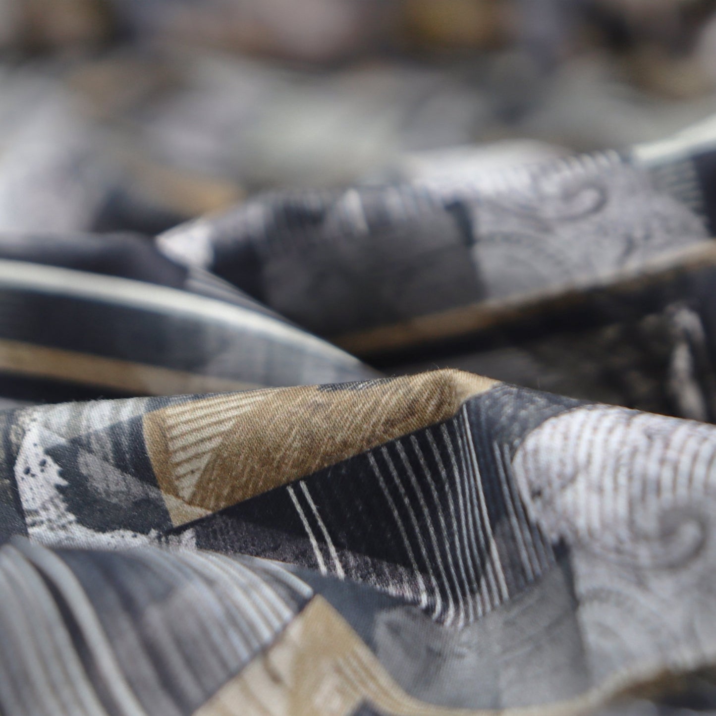 Abstract Textural Satin Fabric - Kapaas