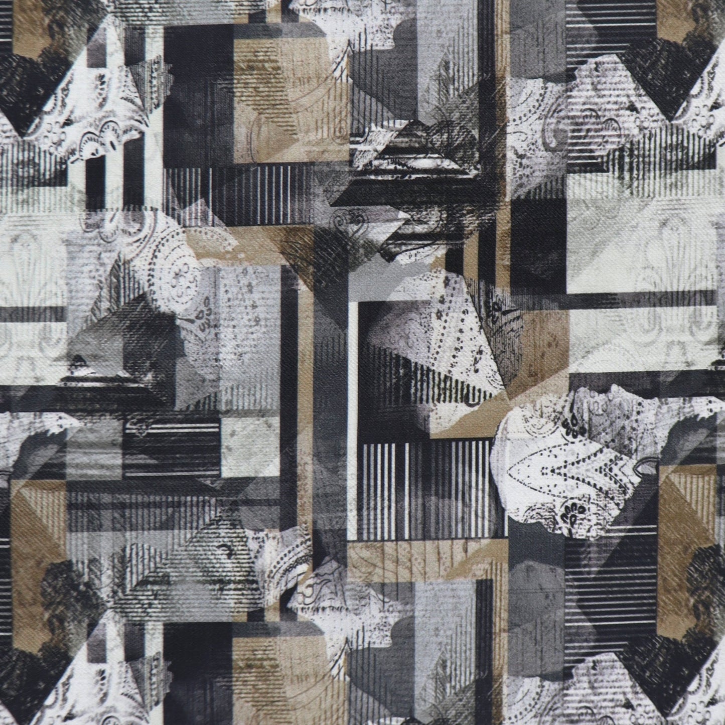 Abstract Textural Satin Fabric - Kapaas