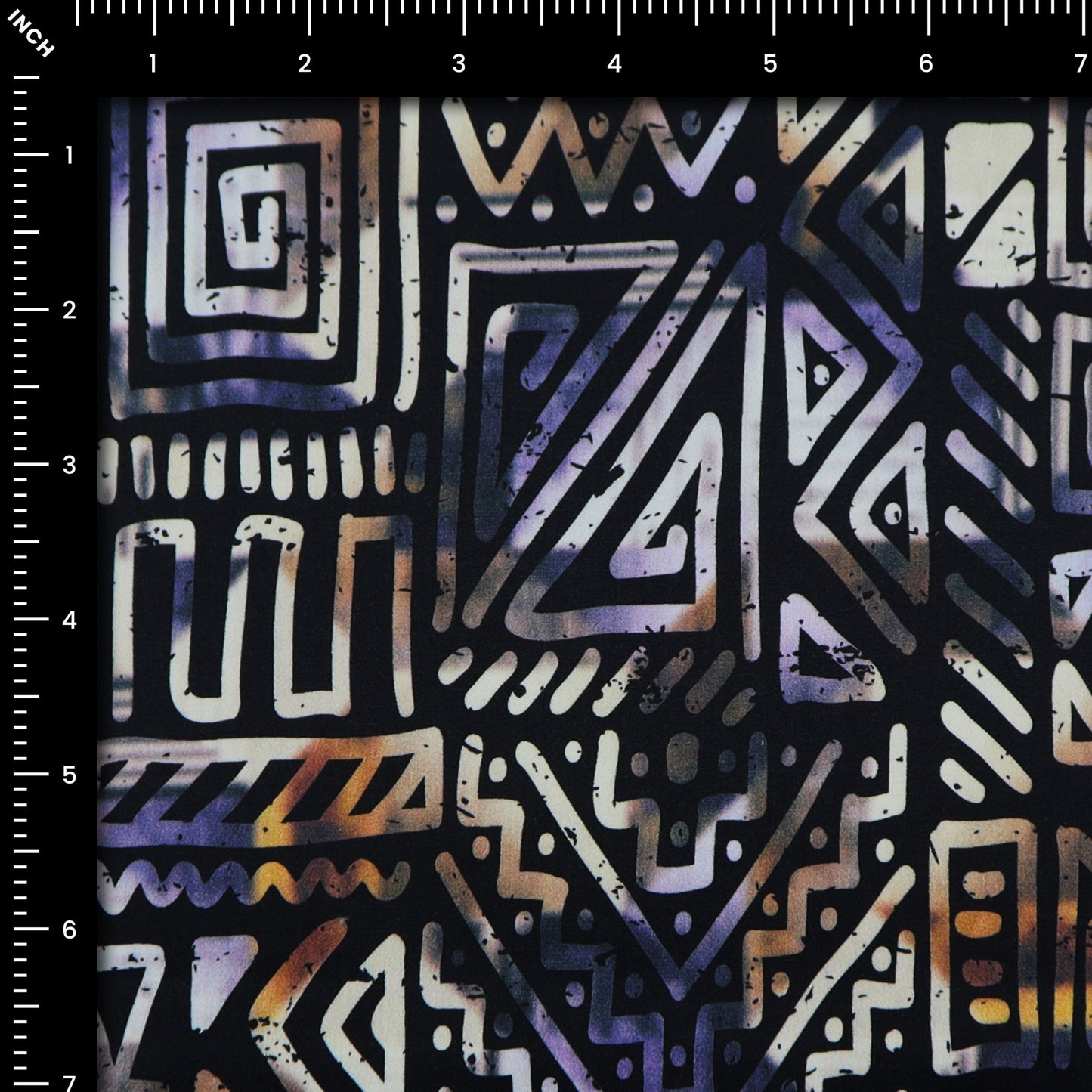 Abstract Tribal Geo Satin Fabric - Kapaas