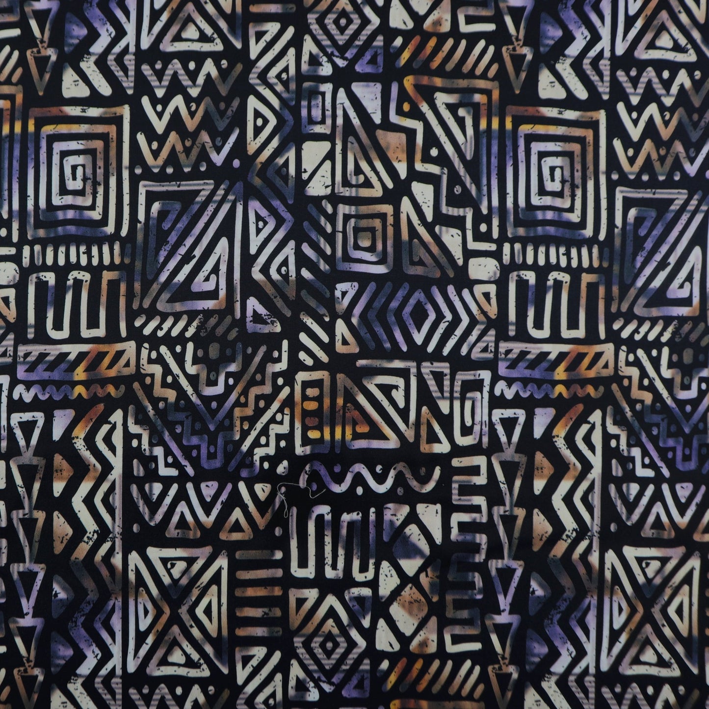 Abstract Tribal Geo Satin Fabric - Kapaas