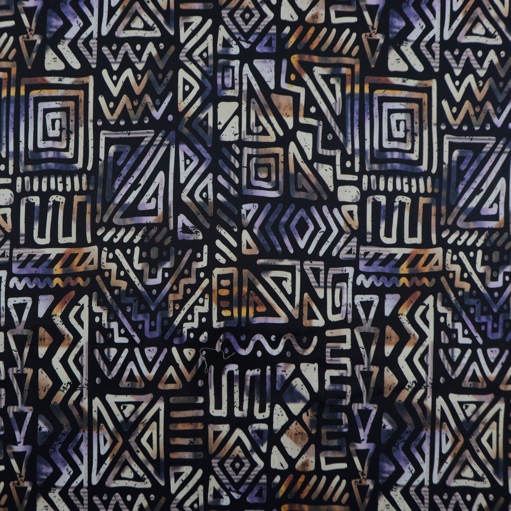 Abstract Tribal Geo Satin Fabric - Kapaas