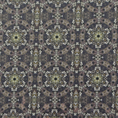 Antique Kaleido Medallion Satin Fabric - Kapaas