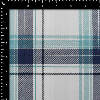 Arctic Teal Plaid Twill Fabric - Kapaas