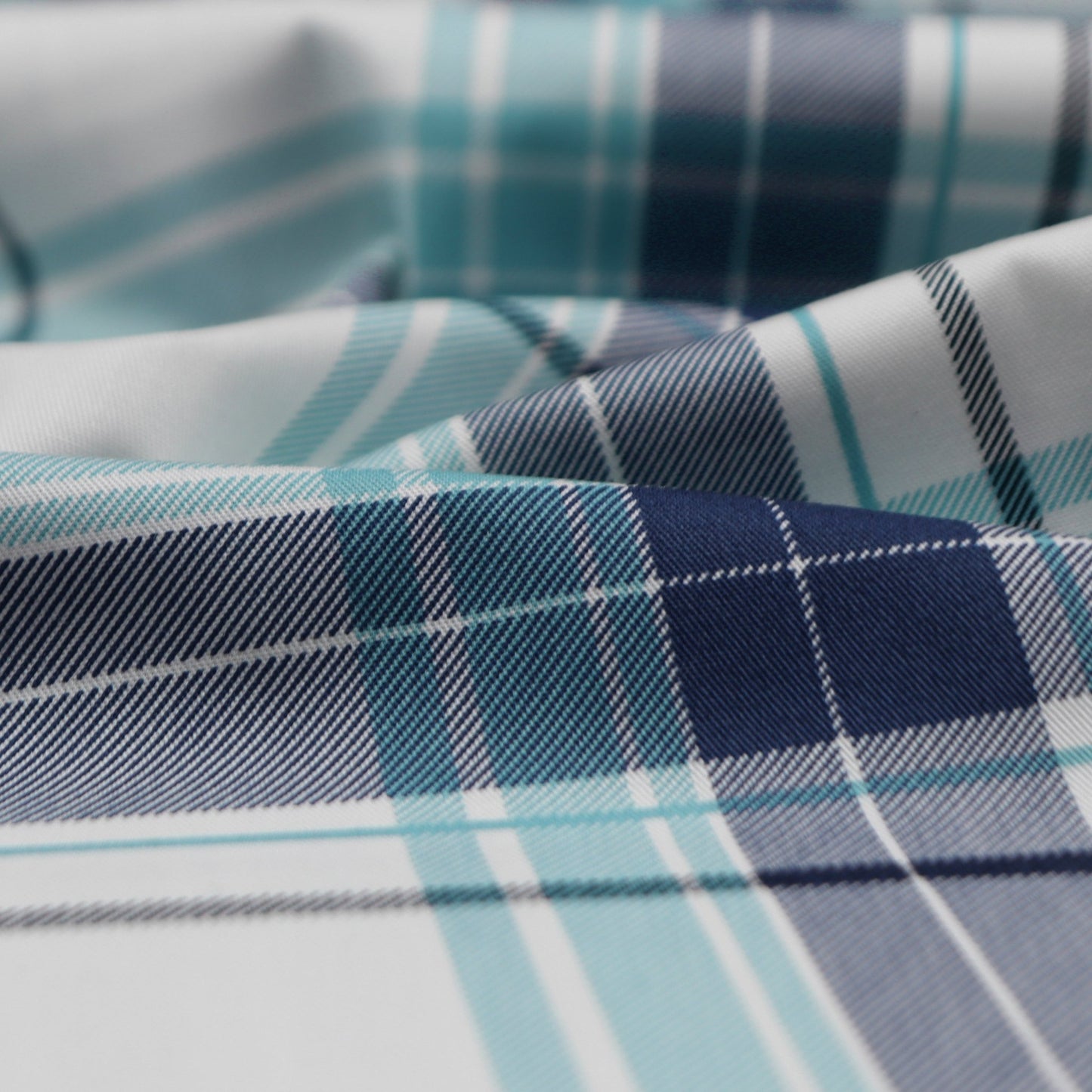 Arctic Teal Plaid Twill Fabric - Kapaas