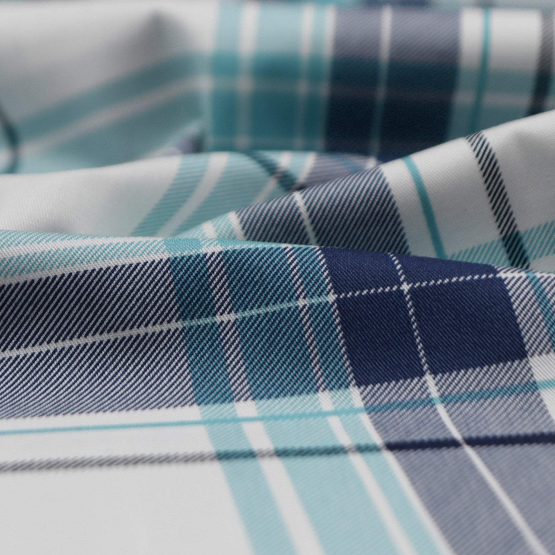 Arctic Teal Plaid Twill Fabric - Kapaas