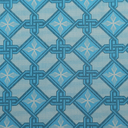 Azure Crest Satin Fabric - Kapaas