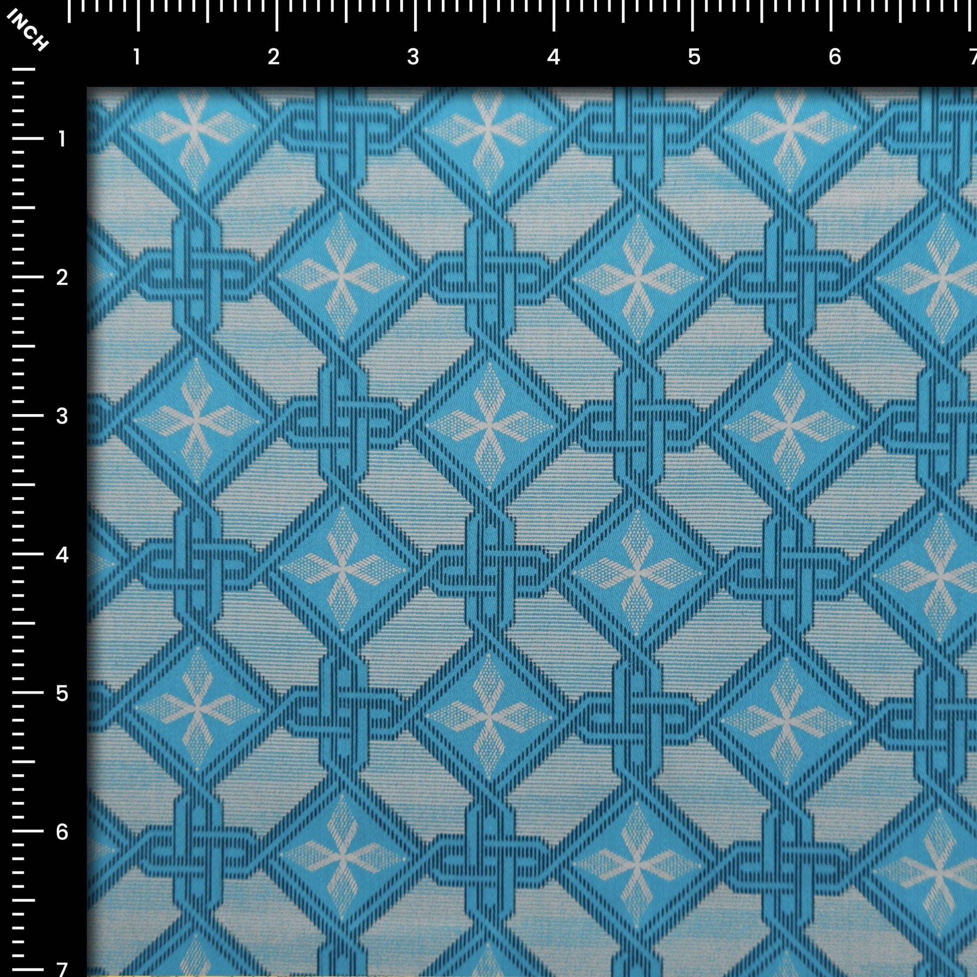 Azure Crest Satin Fabric - Kapaas