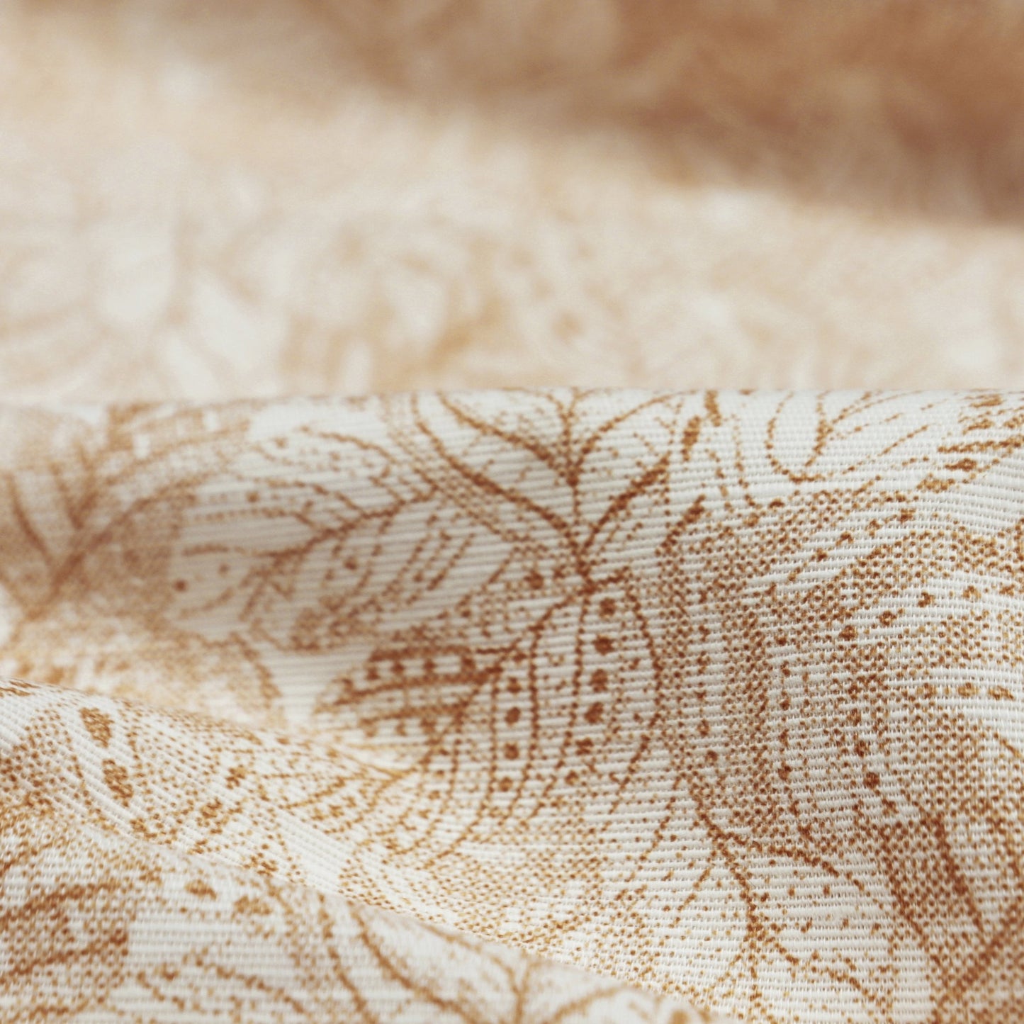 Botanical Leaf Textured Linen Fabric - Kapaas