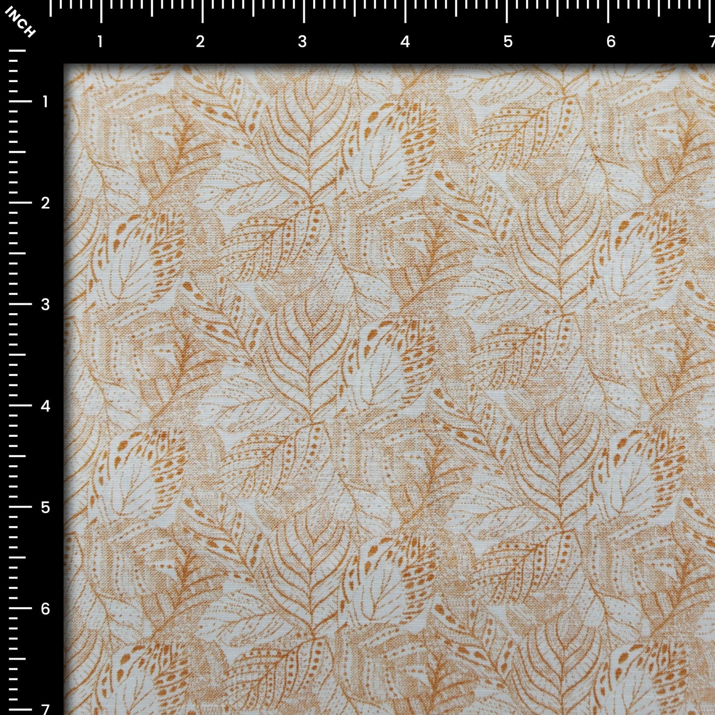 Botanical Leaf Textured Linen Fabric - Kapaas