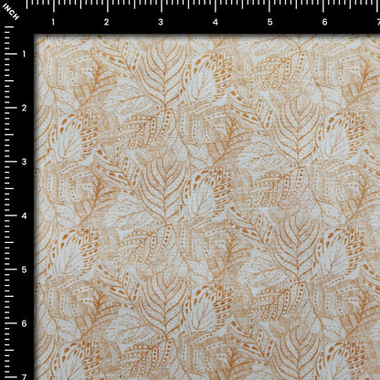 Botanical Leaf Textured Linen Fabric - Kapaas