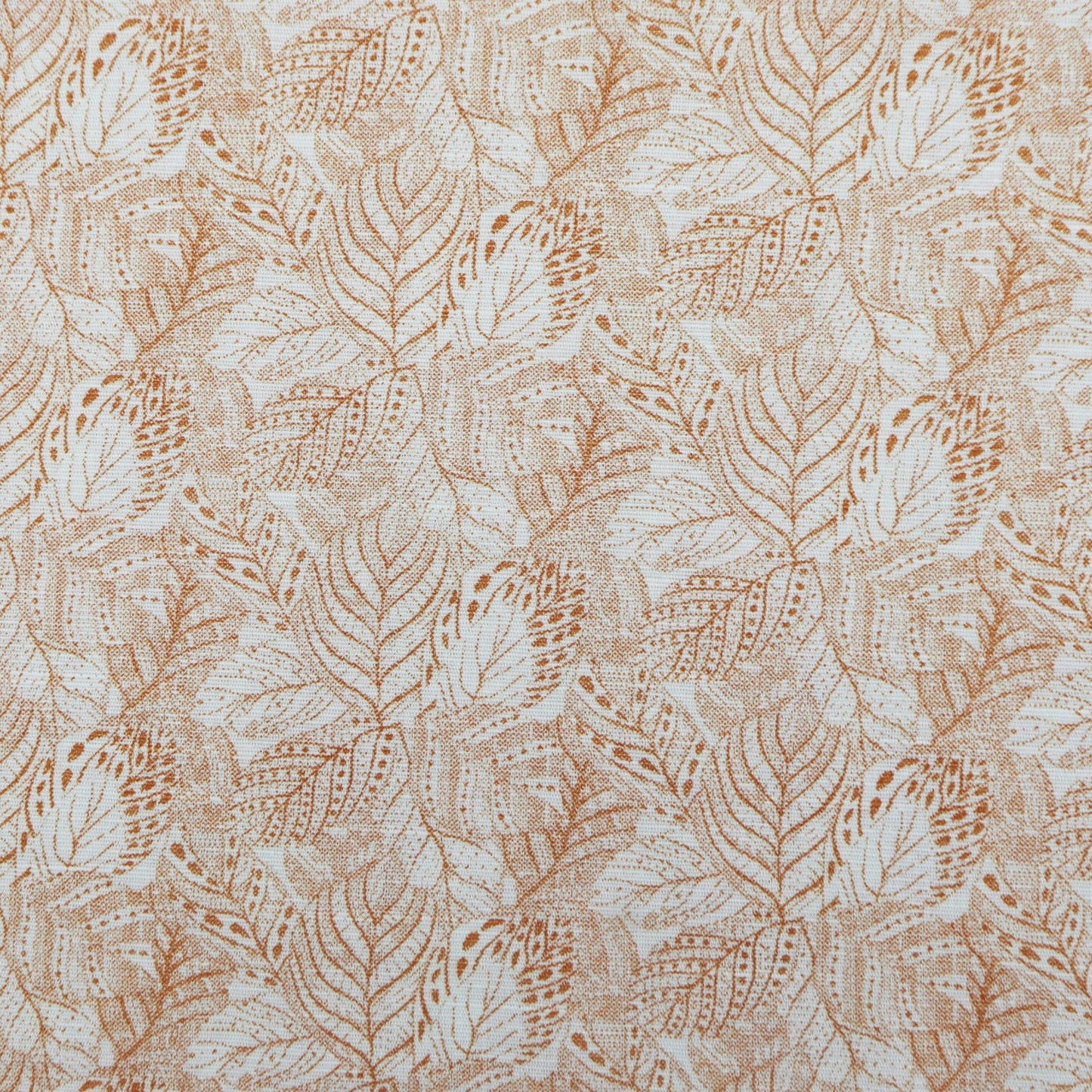 Botanical Leaf Textured Linen Fabric - Kapaas