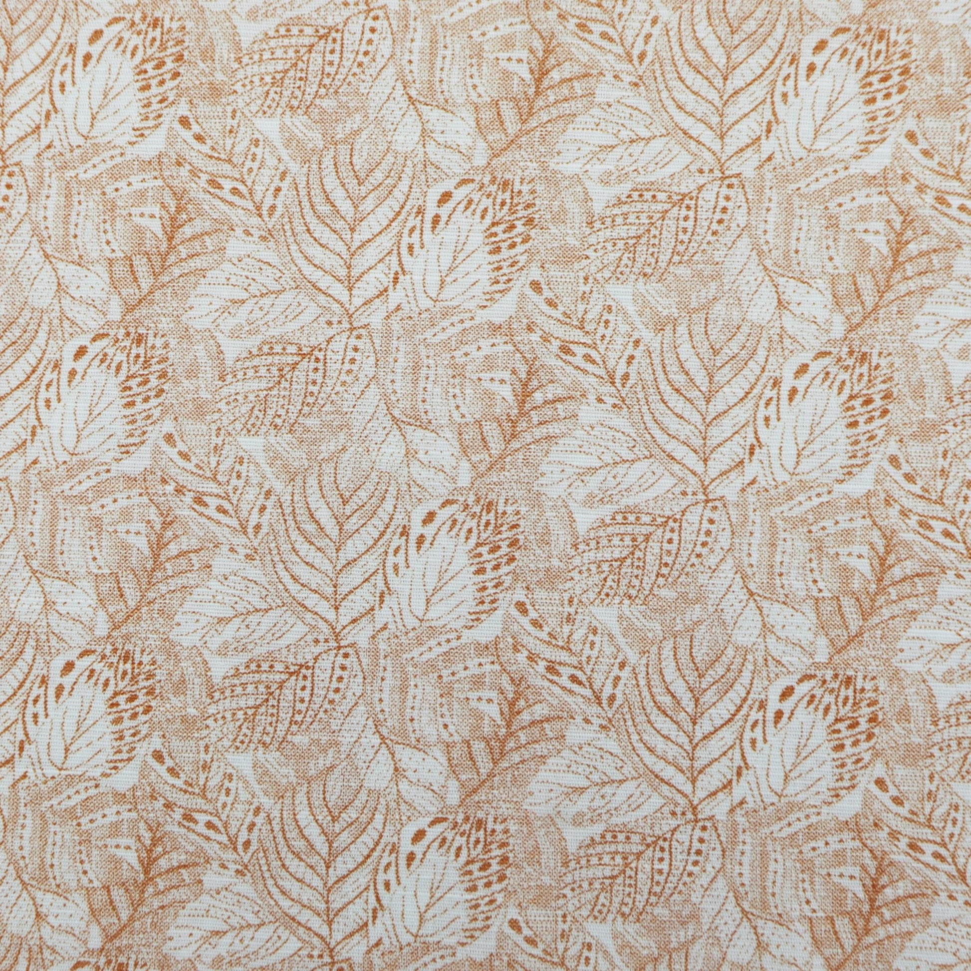 Botanical Leaf Textured Linen Fabric - Kapaas