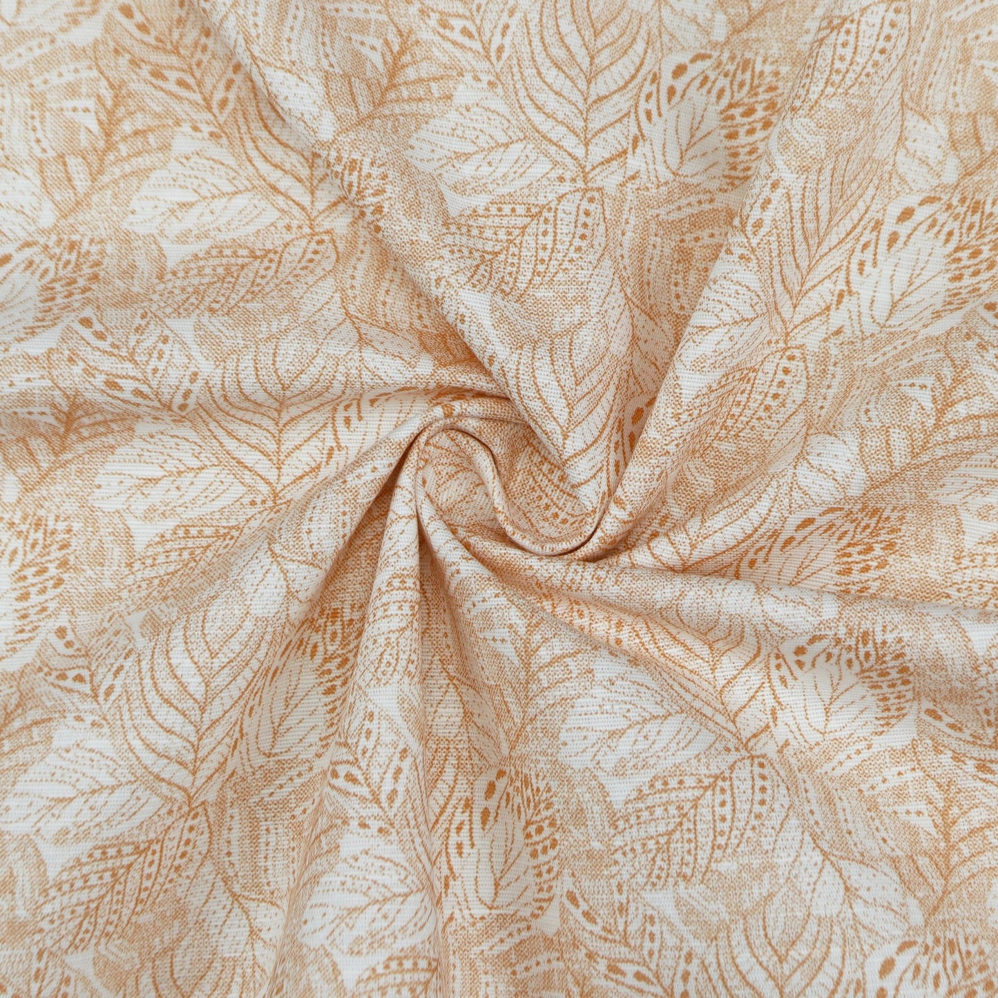 Botanical Leaf Textured Linen Fabric - Kapaas
