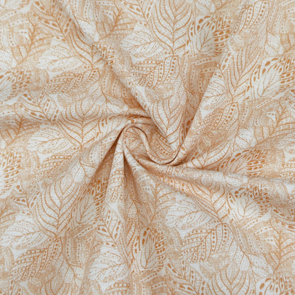 Botanical Leaf Textured Linen Fabric - Kapaas