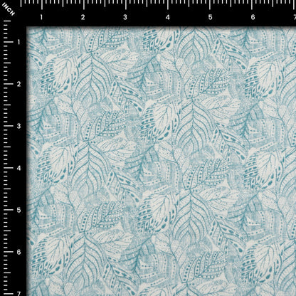 Botanical Leaf Textured Linen Fabric - Kapaas