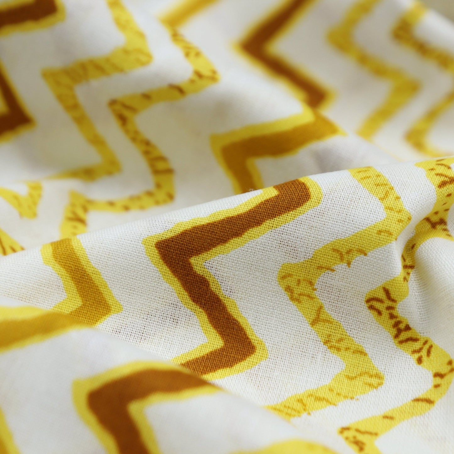 Chevron Rhythm Printed Cambric Fabric - Kapaas