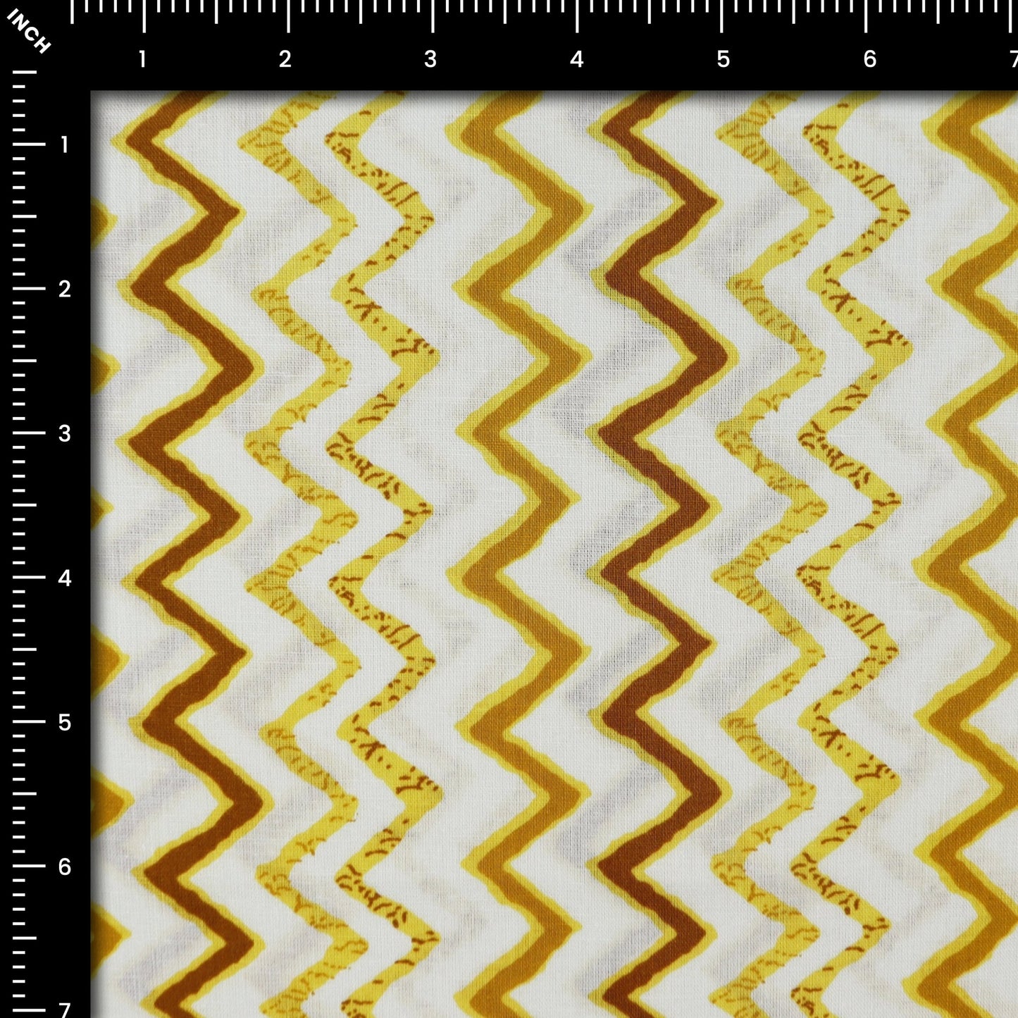 Chevron Rhythm Printed Cambric Fabric - Kapaas
