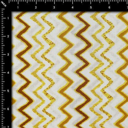 Chevron Rhythm Printed Cambric Fabric - Kapaas