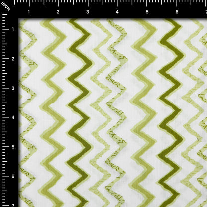 Chevron Rhythm Printed Cambric Fabric - Kapaas