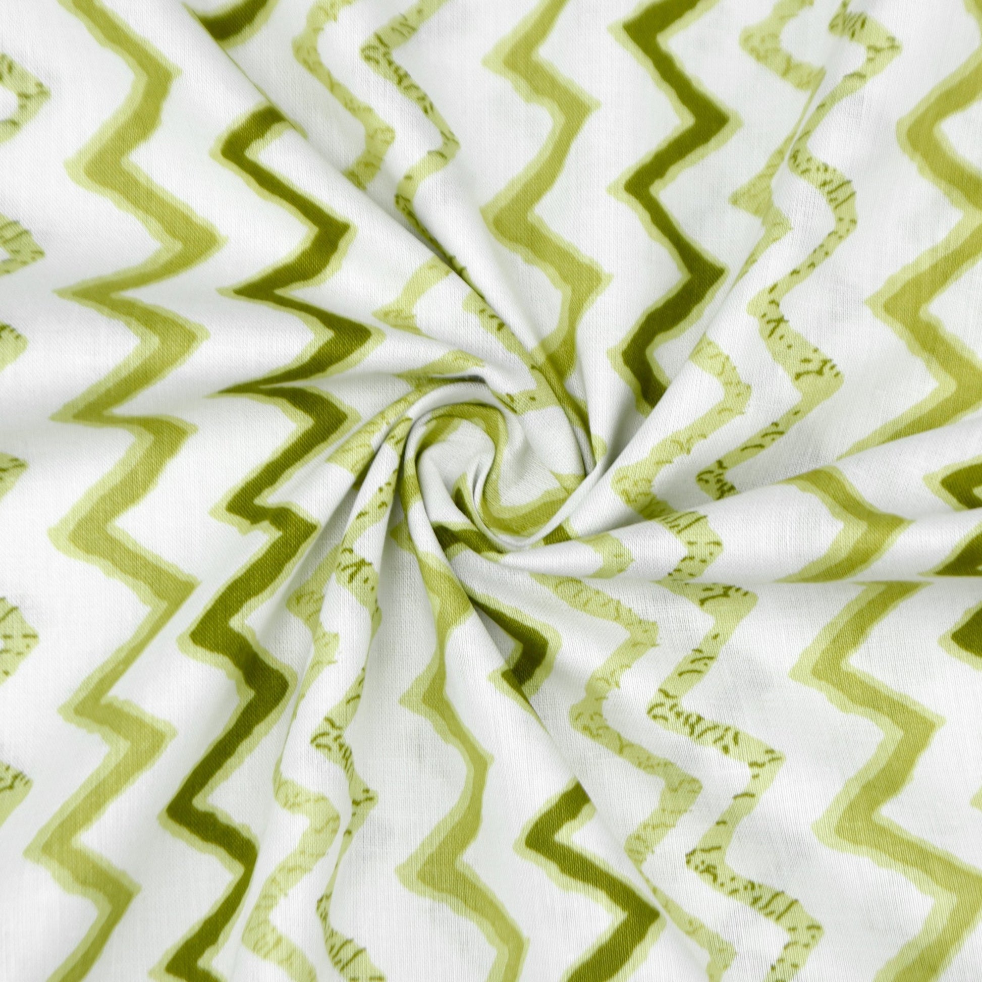 Chevron Rhythm Printed Cambric Fabric - Kapaas