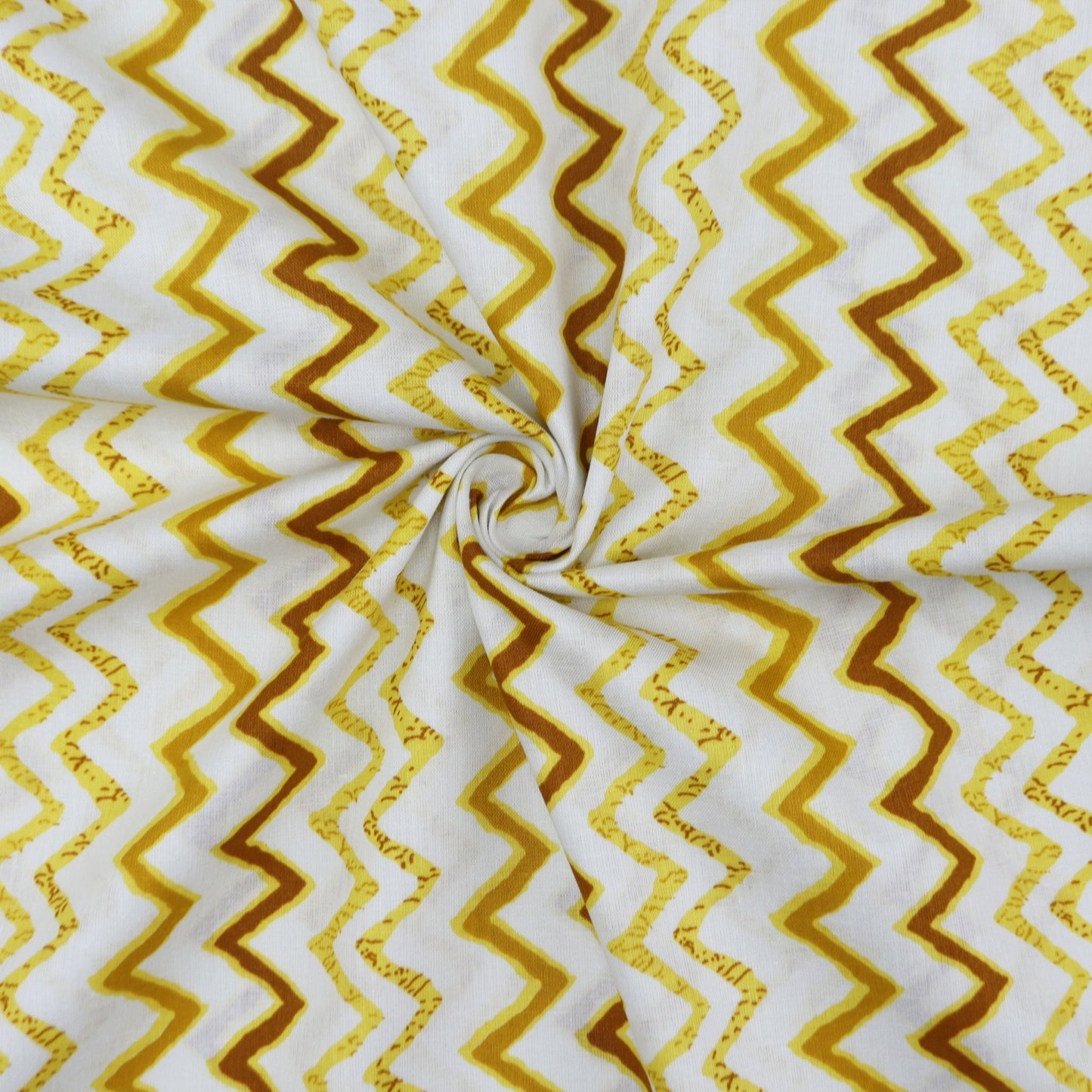 Chevron Rhythm Printed Cambric Fabric - Kapaas
