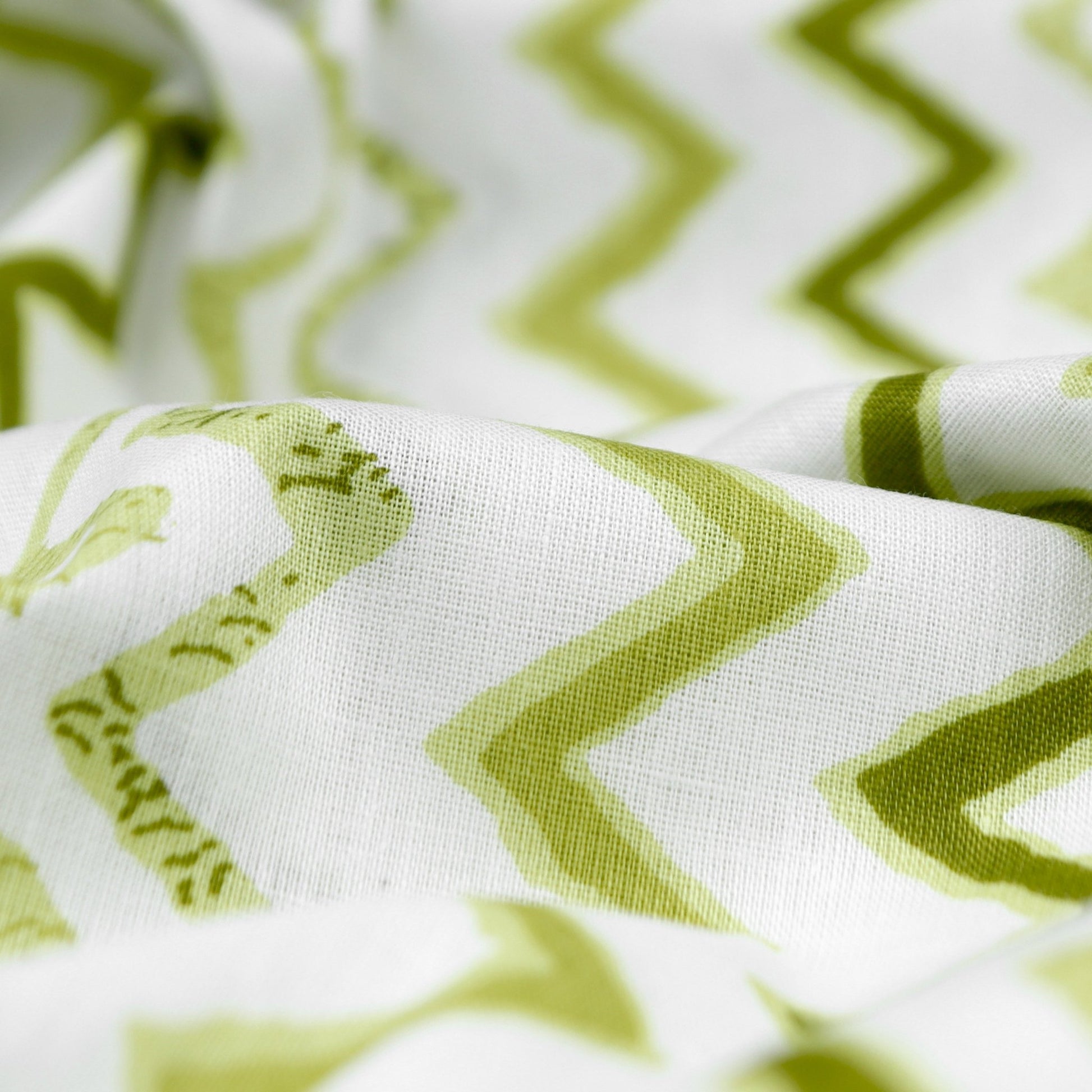 Chevron Rhythm Printed Cambric Fabric - Kapaas