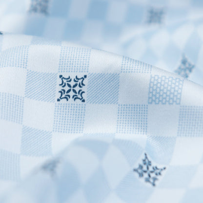 Classic Check Medallion Satin Fabric - Kapaas