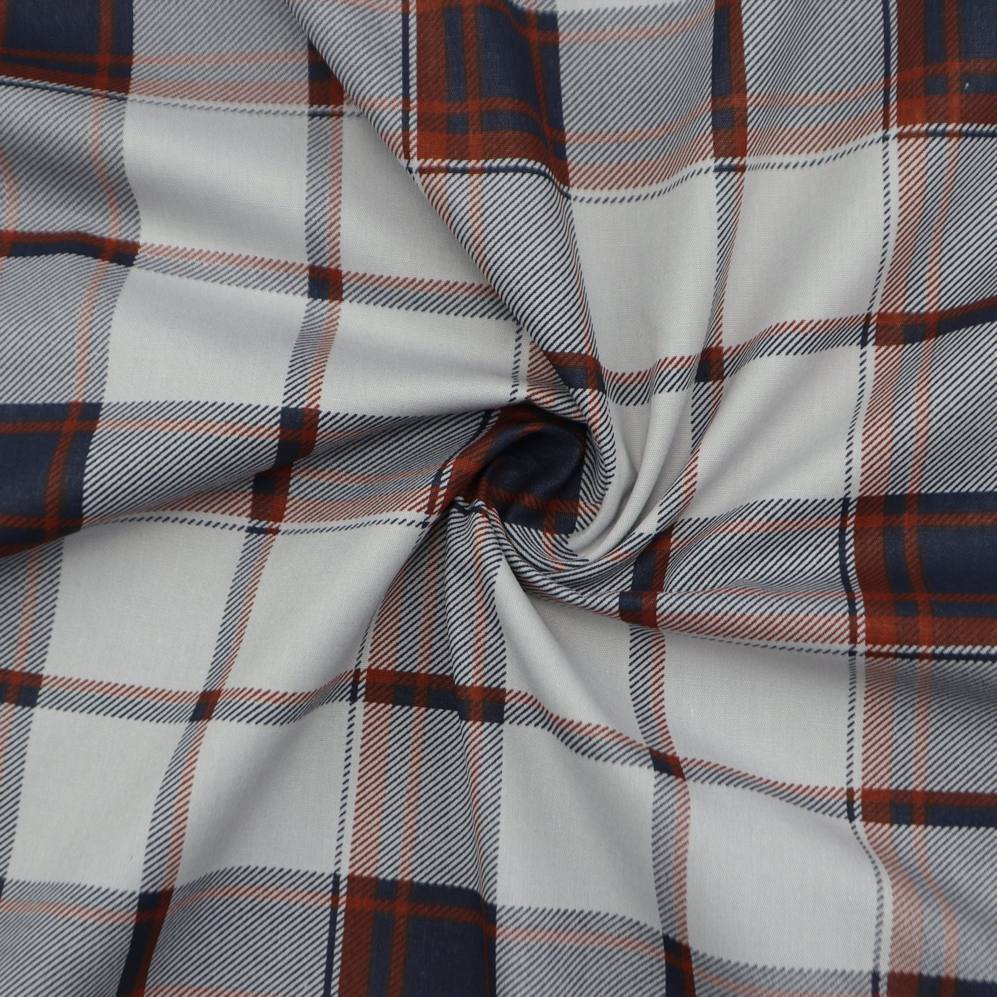 Classic Plaid Grid Poplin Fabric - Kapaas