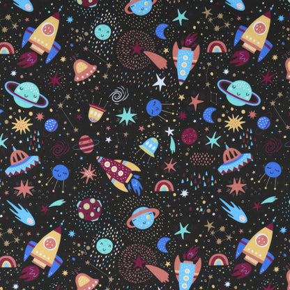 Cosmic Voyage Poplin Fabric - Kapaas