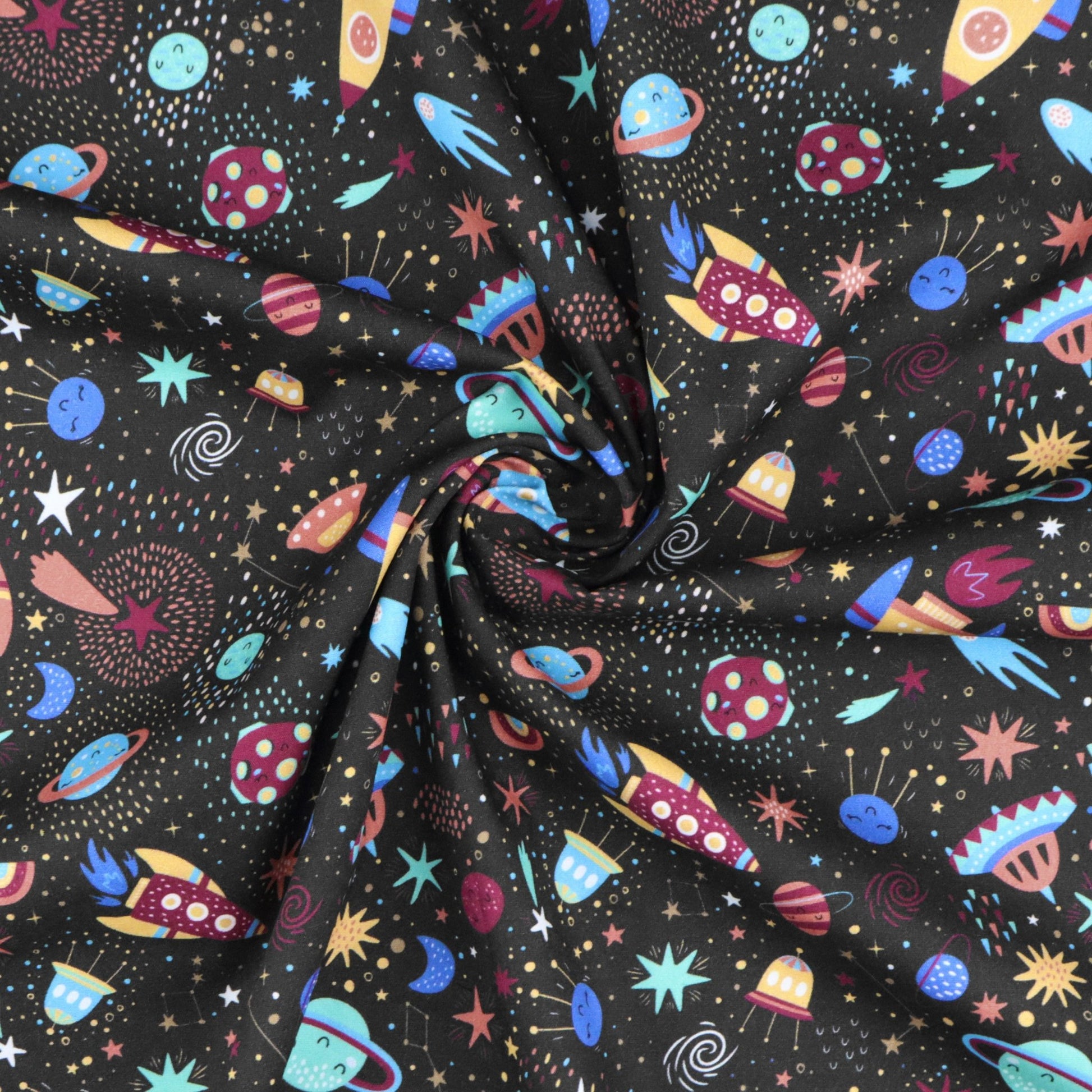 Cosmic Voyage Poplin Fabric - Kapaas