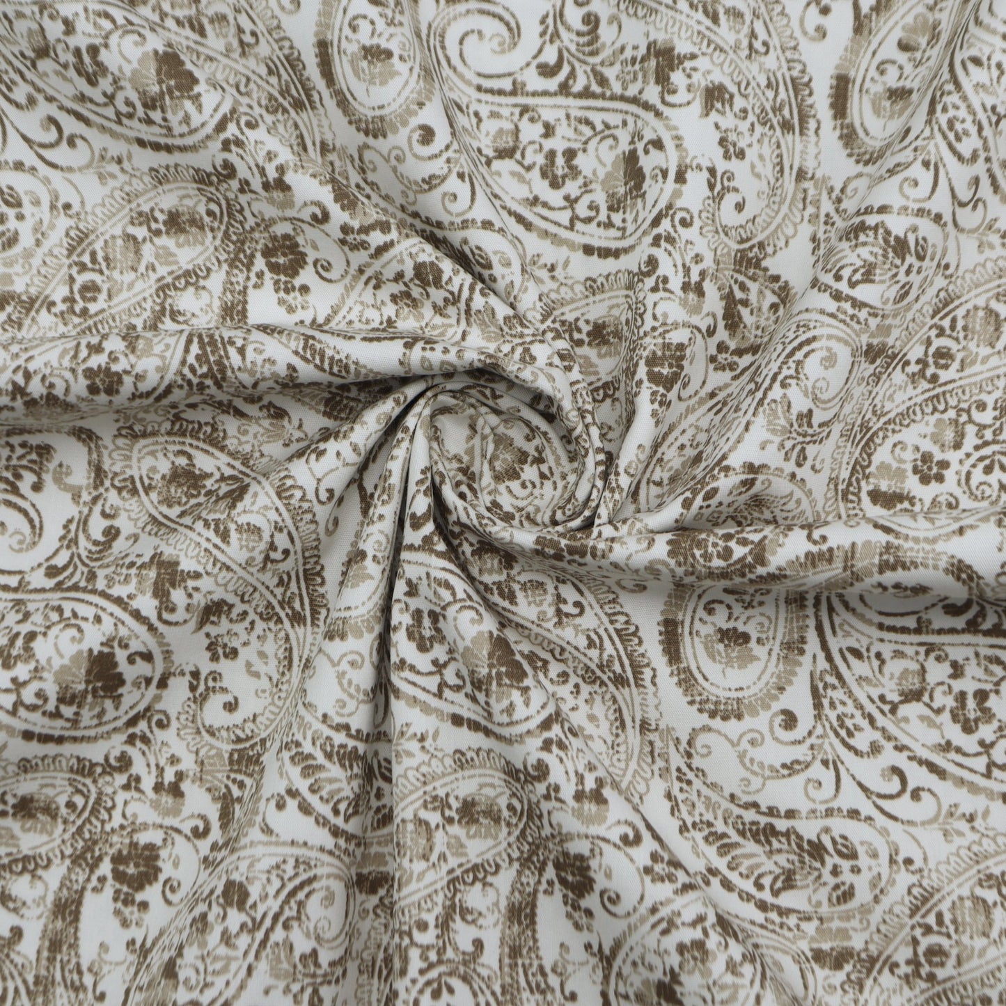 Elegant Paisley Bloom Poplin Fabric - Kapaas