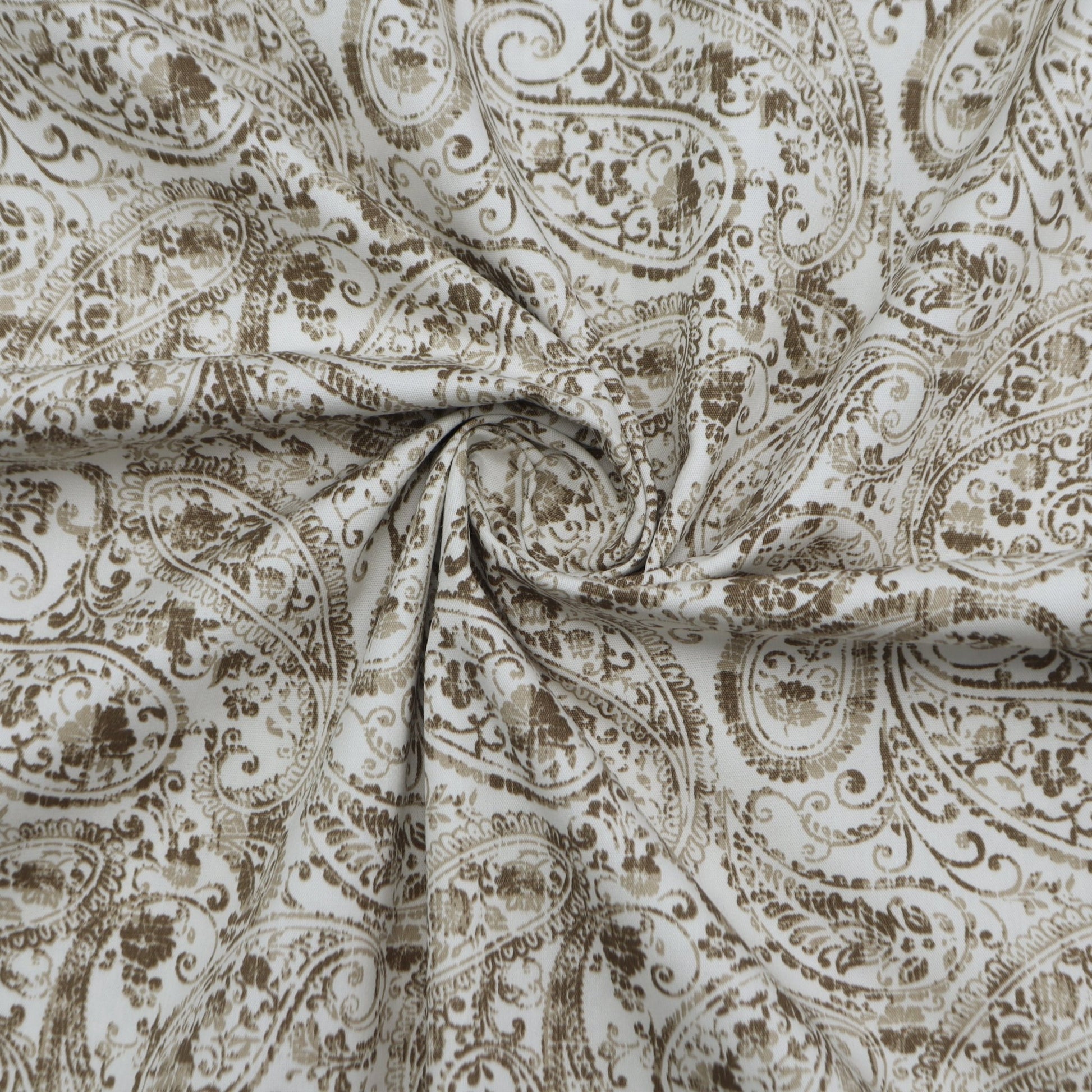 Elegant Paisley Bloom Poplin Fabric - Kapaas