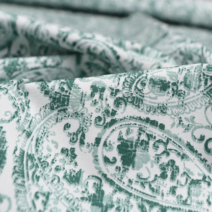 Elegant Paisley Bloom Poplin Fabric - Kapaas