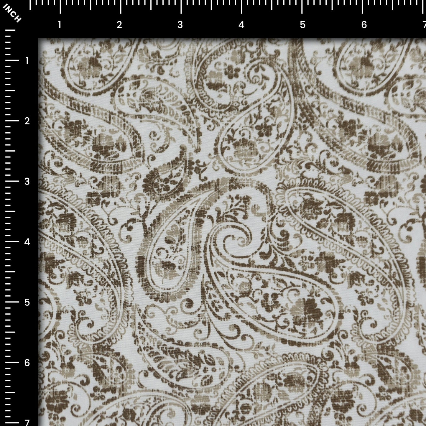 Elegant Paisley Bloom Poplin Fabric - Kapaas