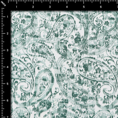 Elegant Paisley Bloom Poplin Fabric - Kapaas