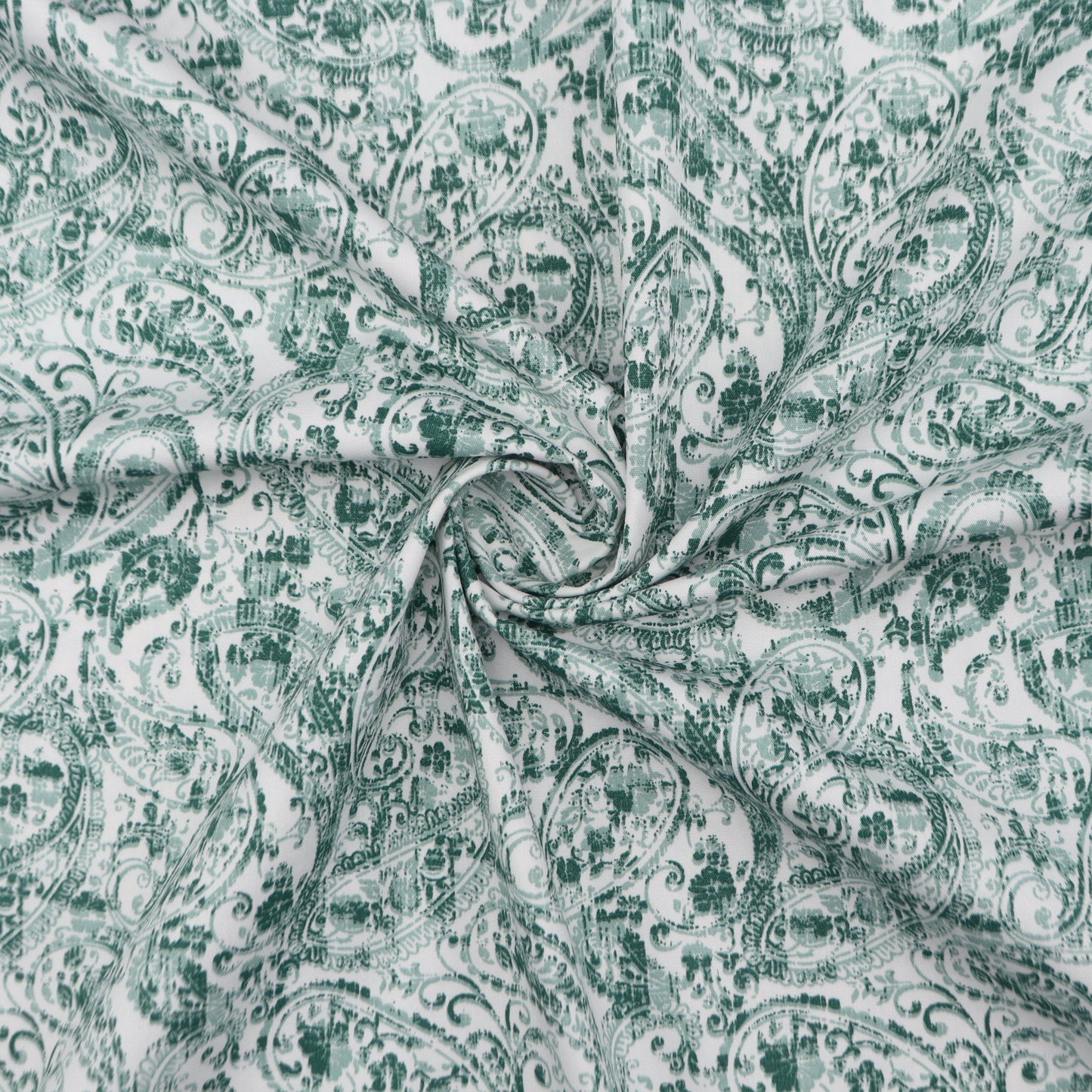 Elegant Paisley Bloom Poplin Fabric - Kapaas