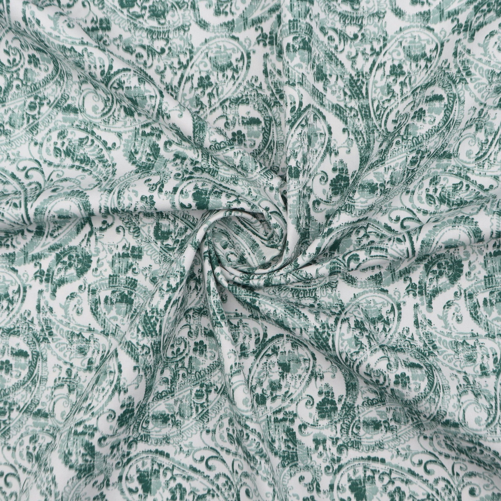 Elegant Paisley Bloom Poplin Fabric - Kapaas
