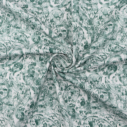 Elegant Paisley Bloom Poplin Fabric - Kapaas