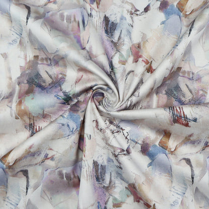 Ethereal Abstract Wash Satin Fabric - Kapaas