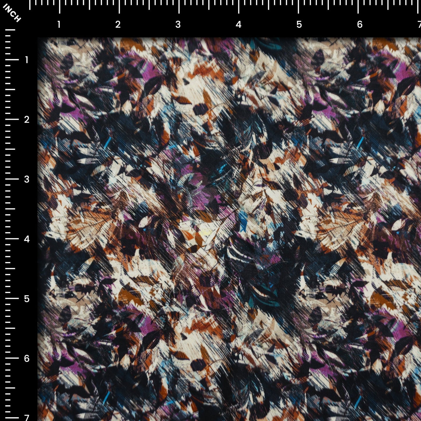 Expressive Botanical Brush Satin Fabric - Kapaas