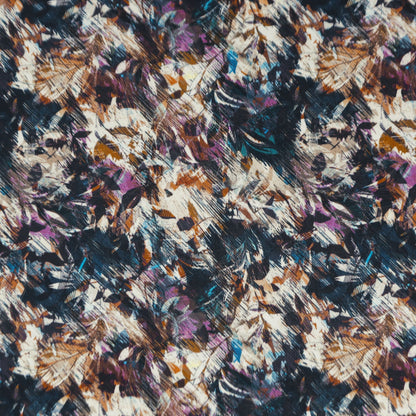 Expressive Botanical Brush Satin Fabric - Kapaas