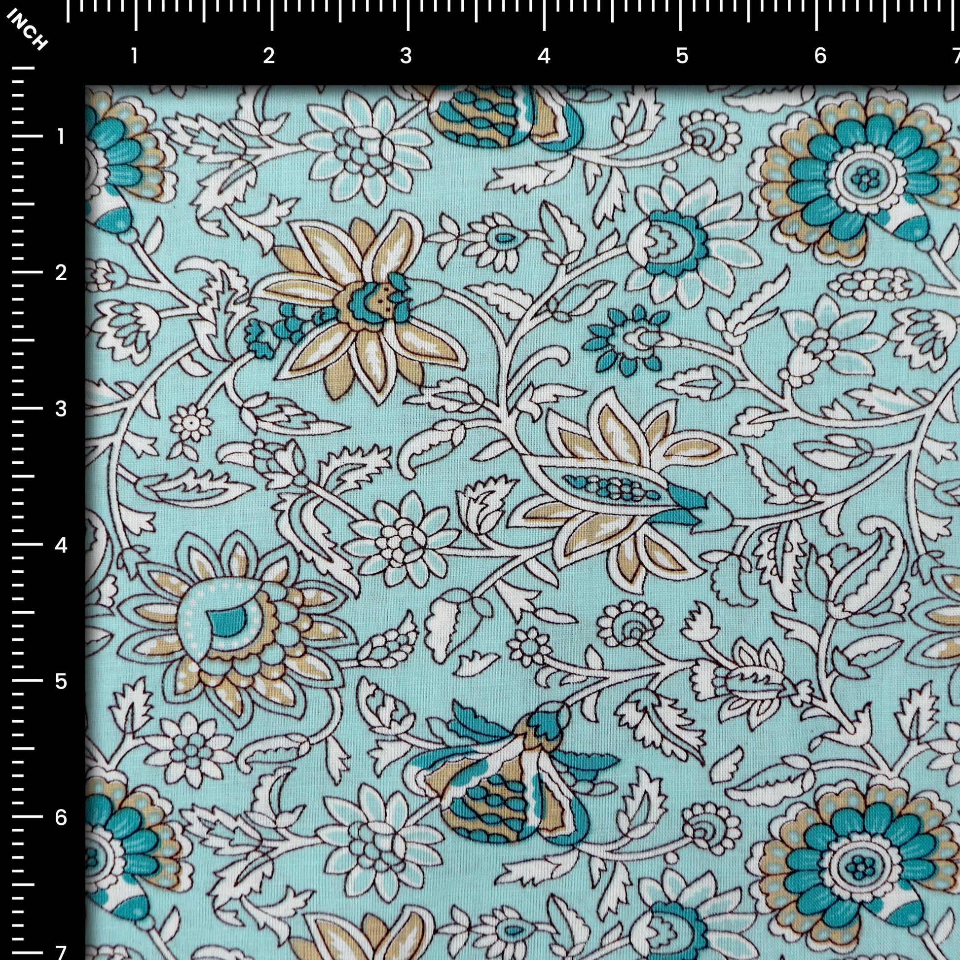 Floral Garden Printed Cambric Fabric - Kapaas