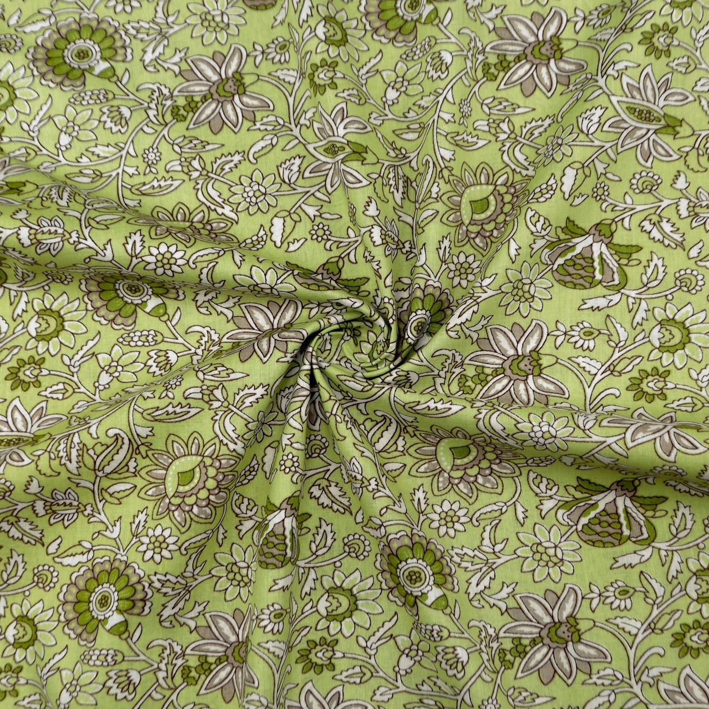 Floral Garden Printed Cambric Fabric - Kapaas