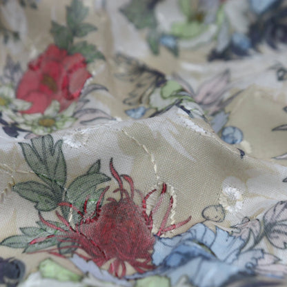 Artistic Floral Sketch Print Cotton Fabric - Kapaas