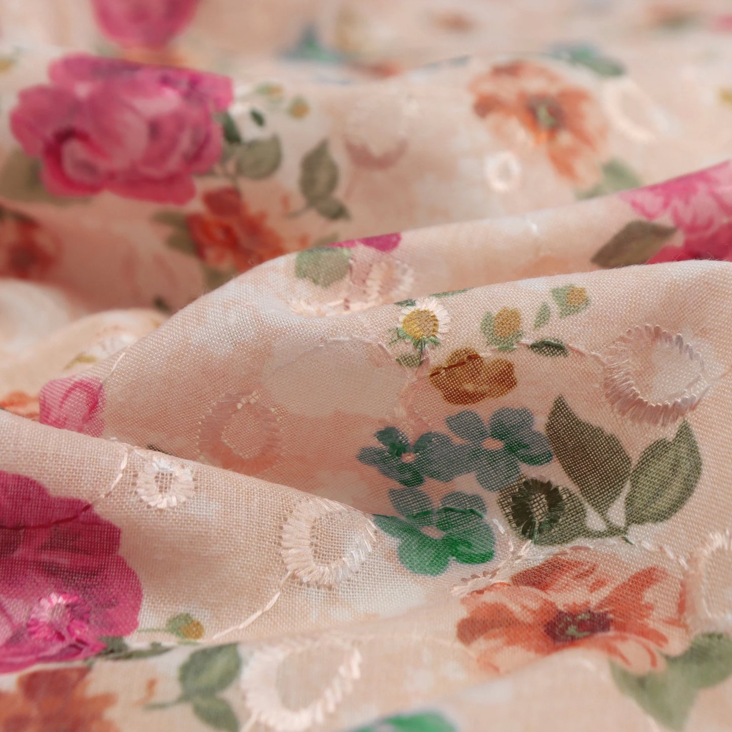 Garden Lace Floral Cotton Fabric - Kapaas