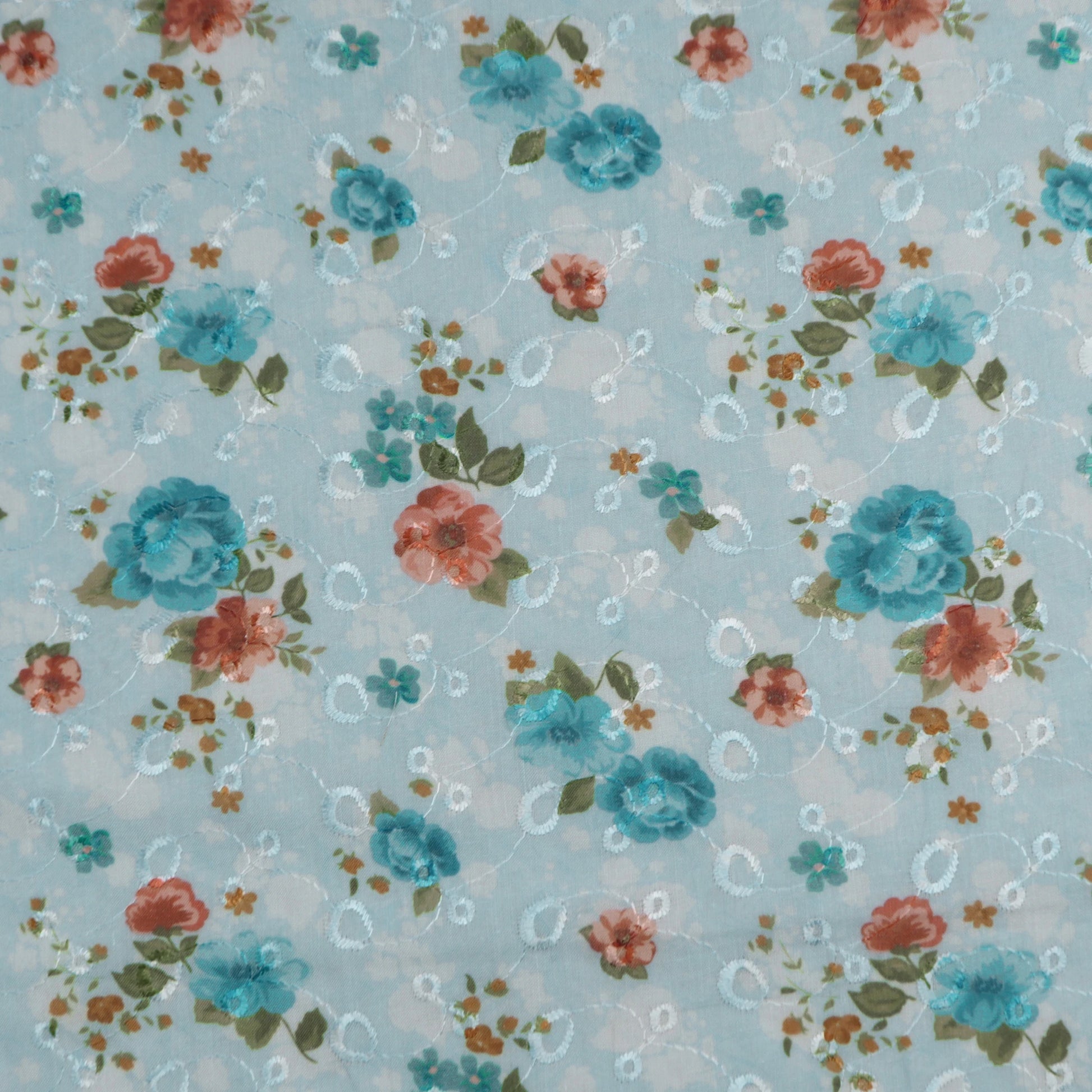 Garden Lace Floral Cotton Fabric - Kapaas