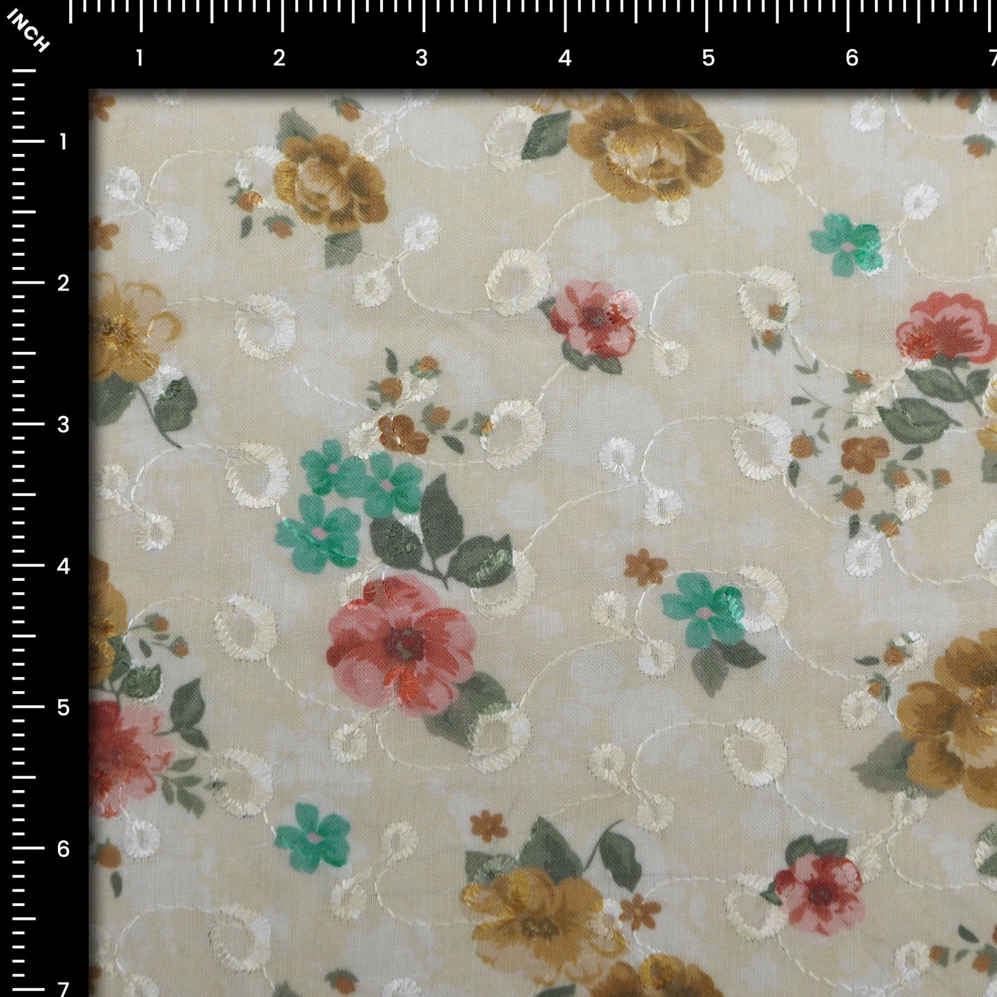 Garden Lace Floral Cotton Fabric - Kapaas